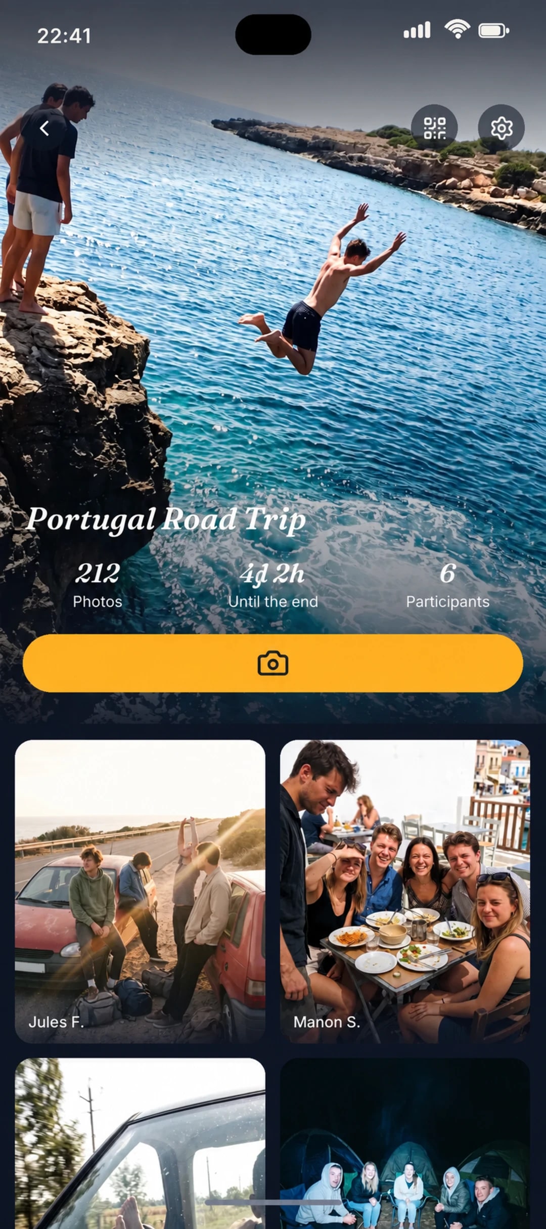 Shared travel photo album in Reveal