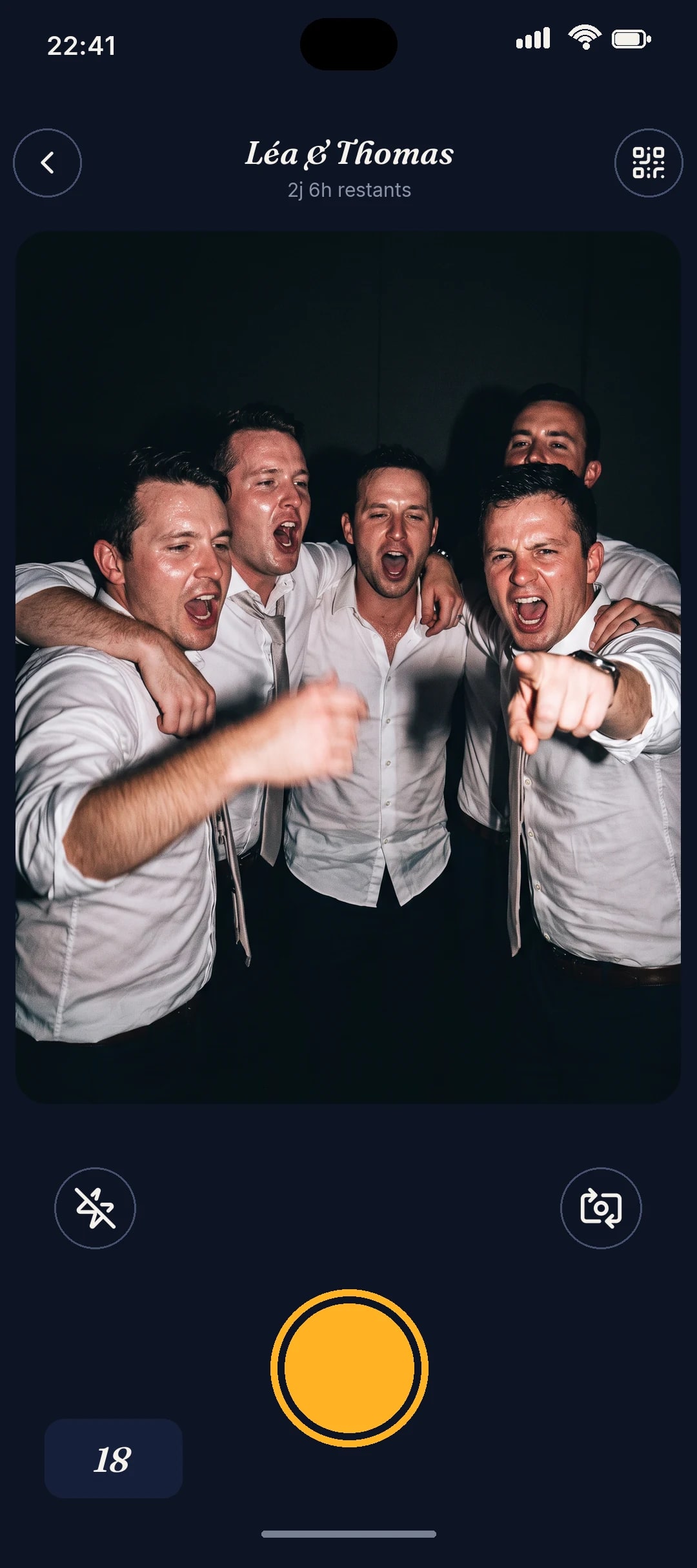 Appareil photo Reveal configuré pour un mariage