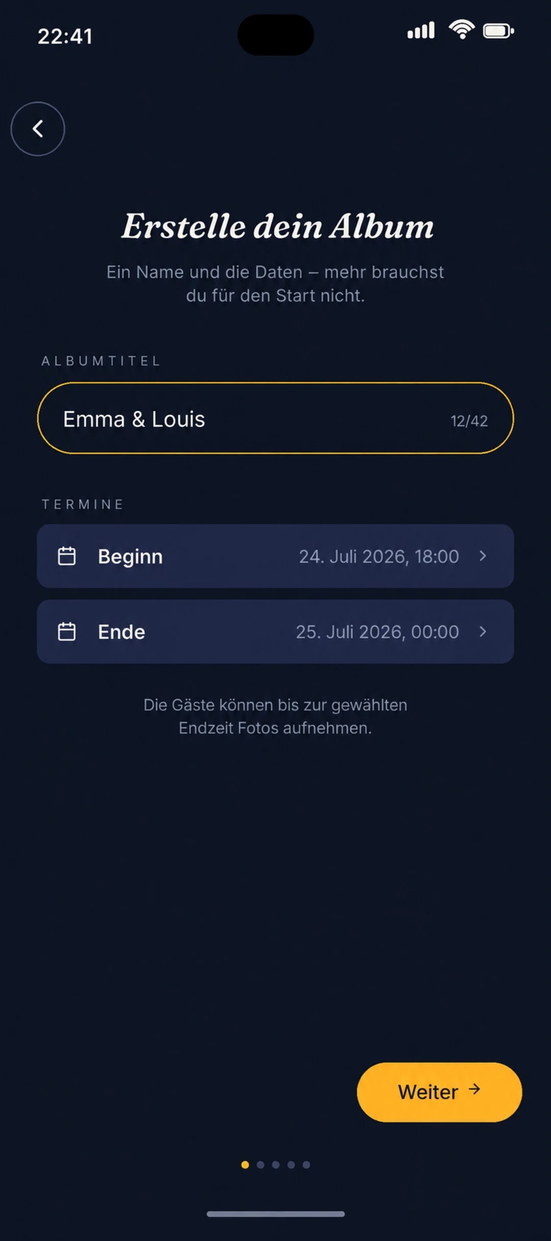 Erstellung eines Reveal-Albums