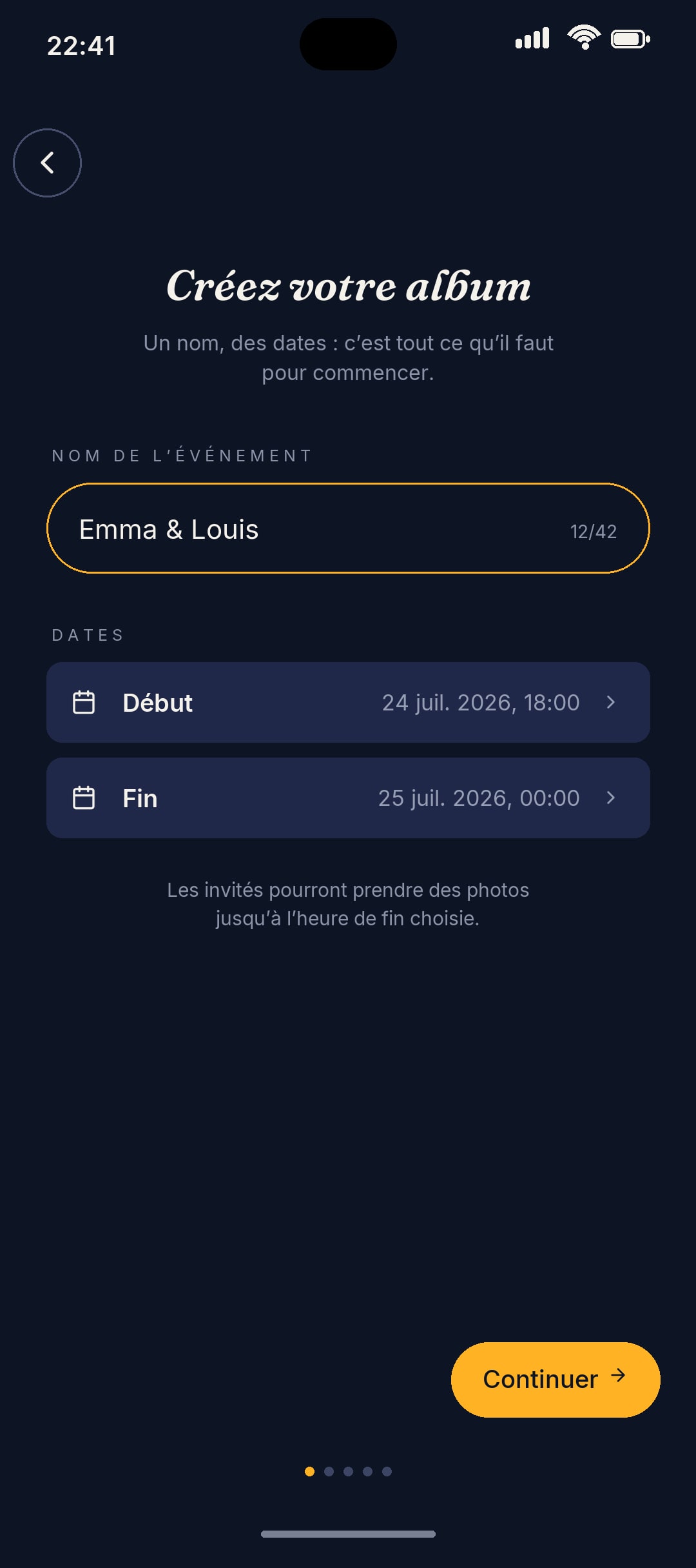 Création d’un album Reveal